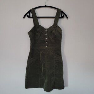 Express US Women Size XS Dark Green Corduroy Mini Dress